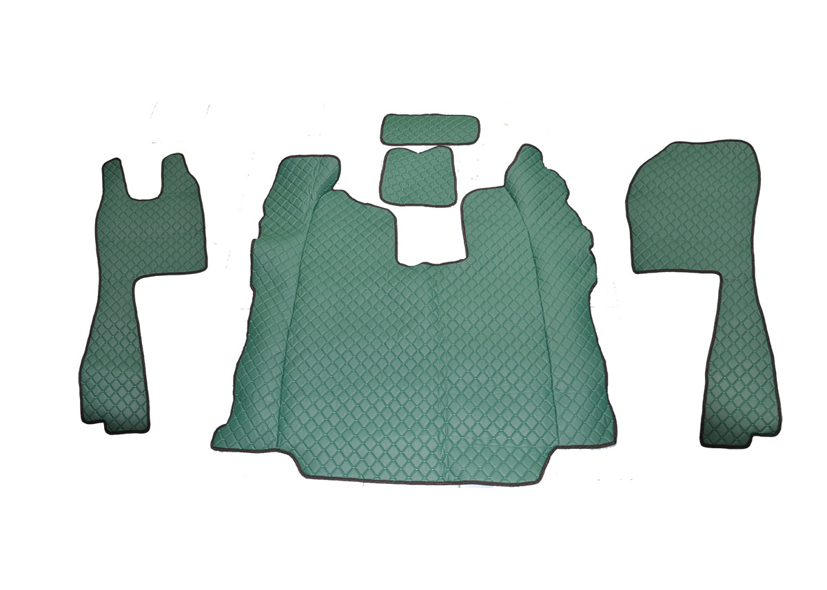 Jeu de tapis de sol en cuir – adapté pour Scania R sièges standards, boîte automatique, vert, 2010–2019