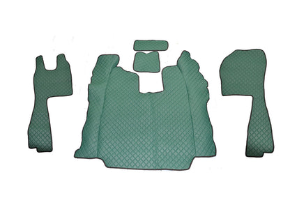 Jeu de tapis de sol en cuir – adapté pour Scania R sièges standards, boîte automatique, vert, 2010–2019
