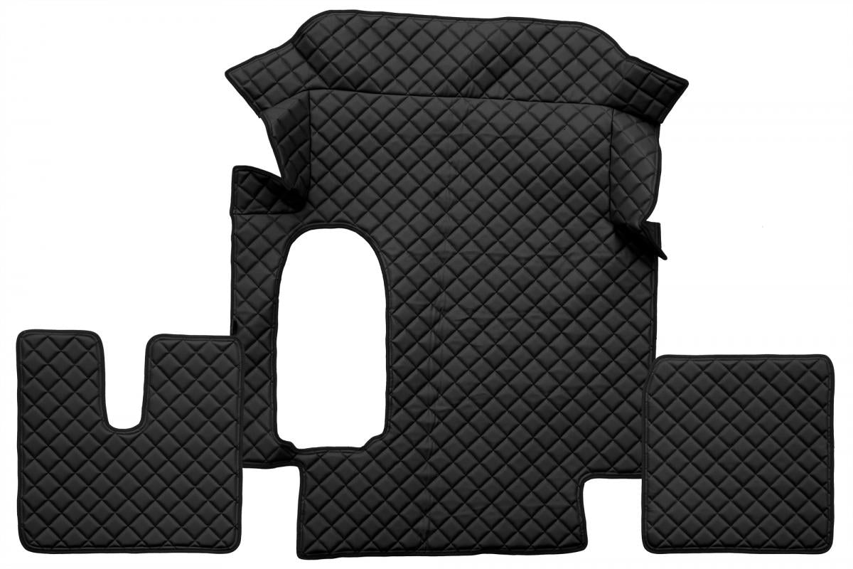 Tapis de sol en cuir – adapté pour MAN TGA cabine large, noir, 2000–2010