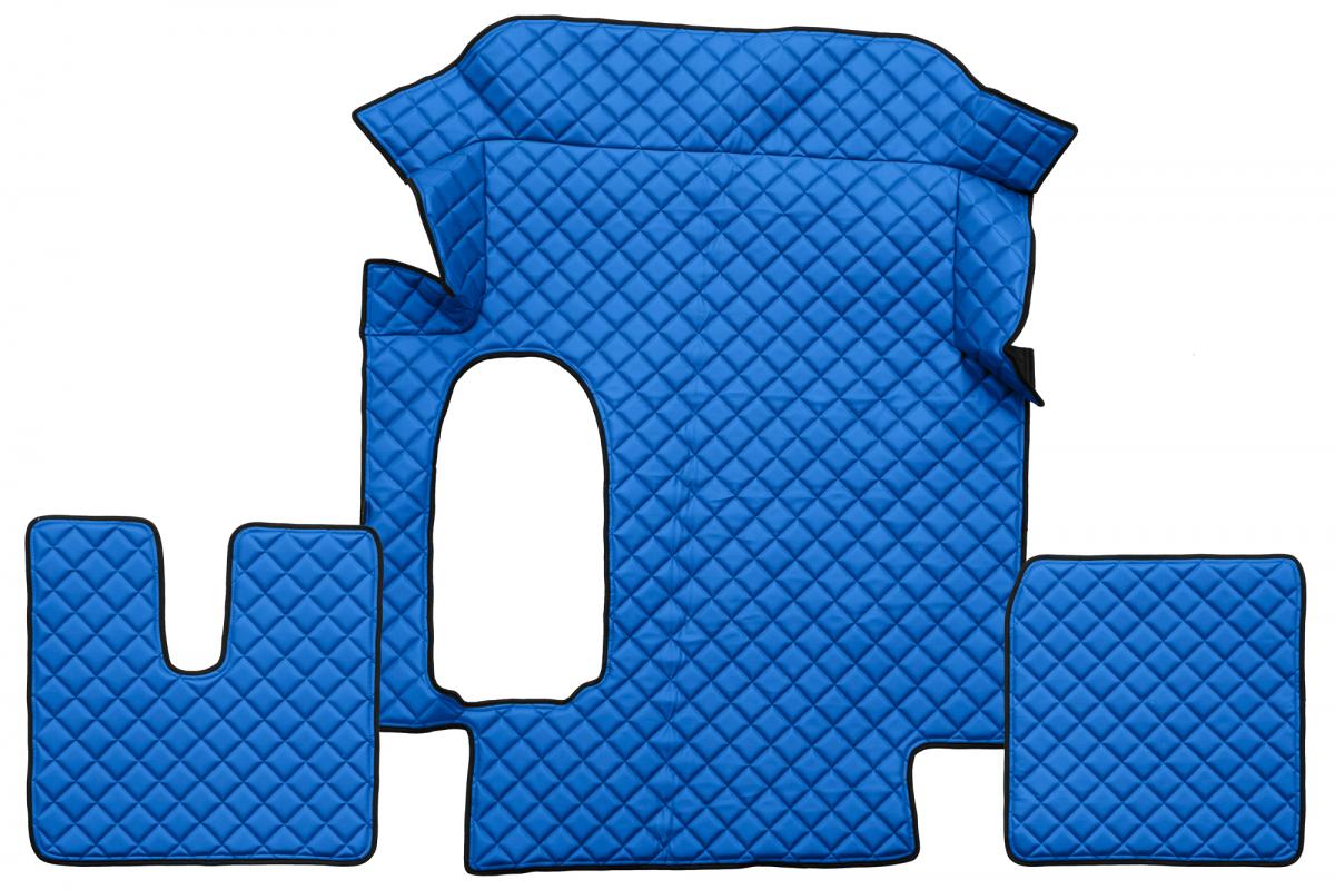Tapis de sol en cuir – adaptés pour MAN TGA cabine large, bleu, 2000–2010