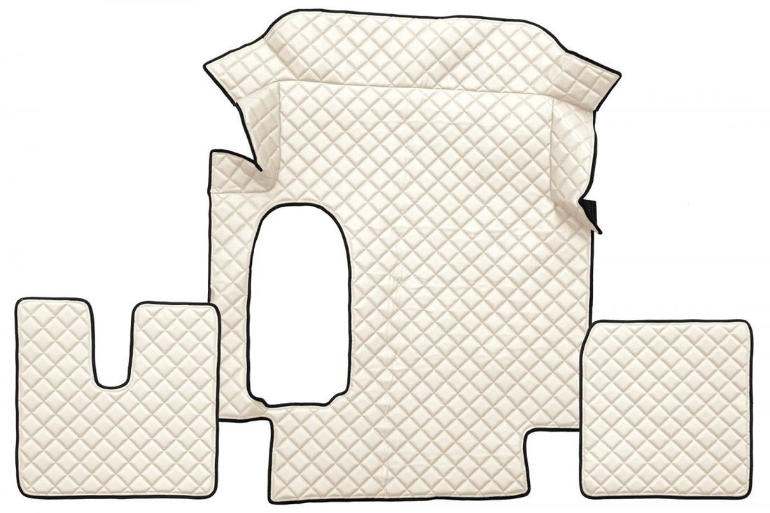 Tapis de sol beige en cuir synthétique (éco-cuir) – adaptés pour MAN TGA cabine large 2000–2010