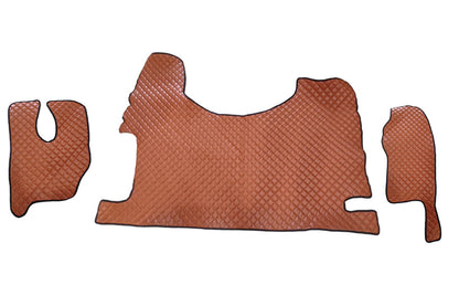 Tapis de sol en cuir – adapté pour Mercedes MP3 High Tunnel, marron, 2007–2010