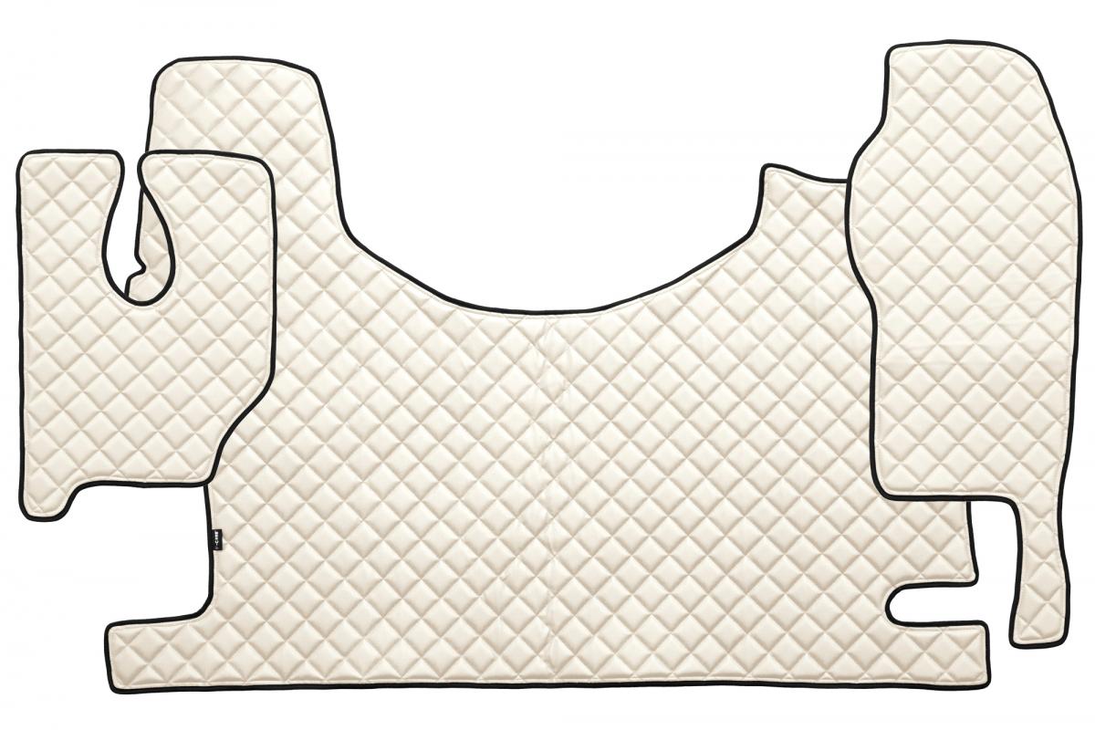 Tapis de sol beige en cuir synthétique (éco-cuir) – adapté pour Mercedes Actros MP2 2007–2010