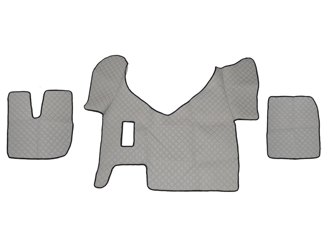 Δερμάτινα πατάκια δαπέδου – κατάλληλο για Iveco Stralis Hi-Way χειροκίνητο, γκρι, 2013–2016
