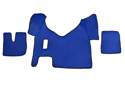 Tapis de sol en cuir – adapté pour Iveco Stralis Hi-Way boîte manuelle, bleu, 2013–2016