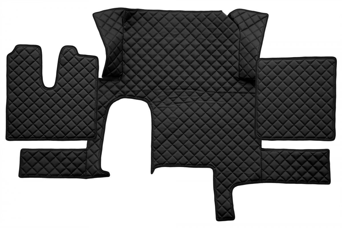 Tapis de sol en cuir – adapté pour MAN TGX boîte automatique, tiroir simple, noir, jusqu’à 2018