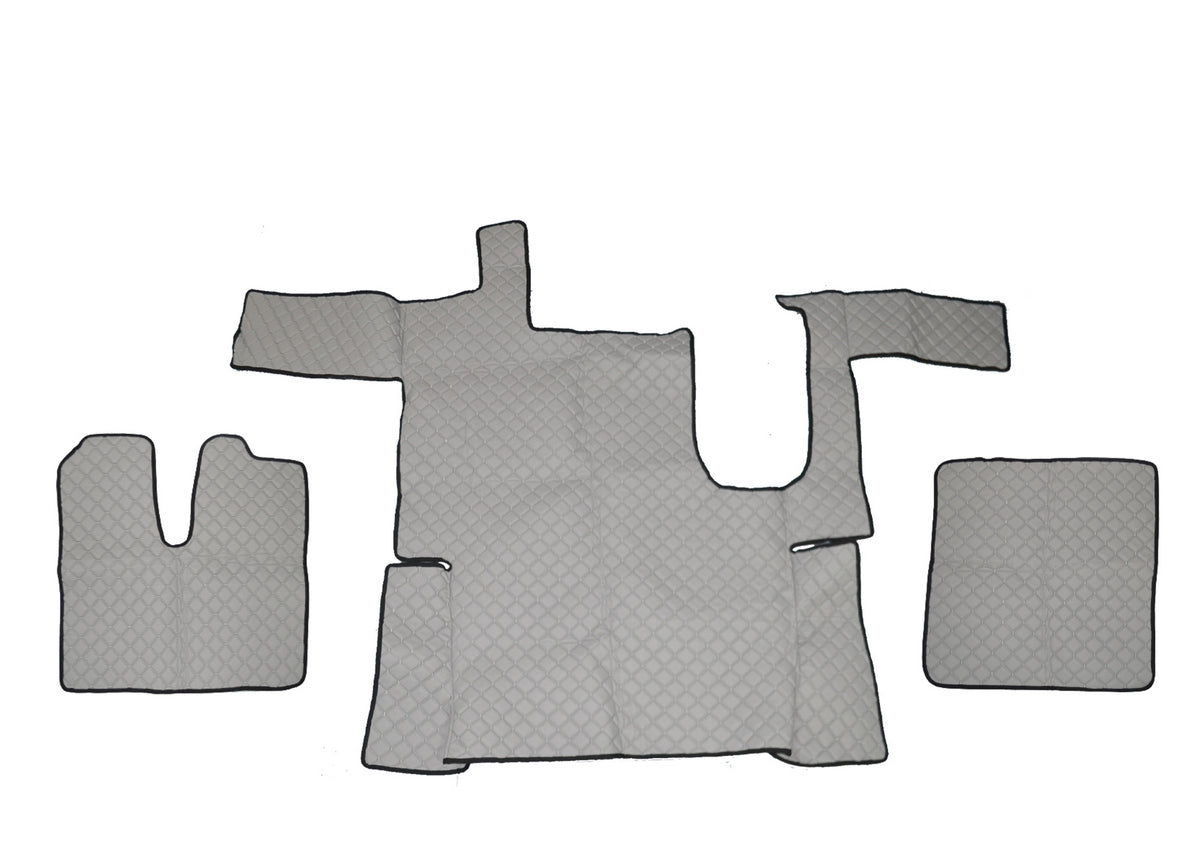 Tapis de sol en cuir – adaptés pour MAN TGX boîte automatique, un tiroir, gris, jusqu’à 2018