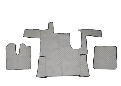 Tapis de sol en cuir – adaptés pour MAN TGX boîte automatique, un tiroir, gris, jusqu’à 2018