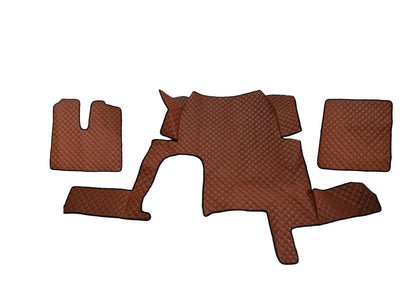 Tapis de sol en cuir – adapté pour MAN TGX Automat, tiroir simple, marron, jusqu’à 2018