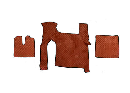Tapis de sol en cuir marron – adaptés pour MAN TGX boîte manuelle, deux tiroirs, 2018
