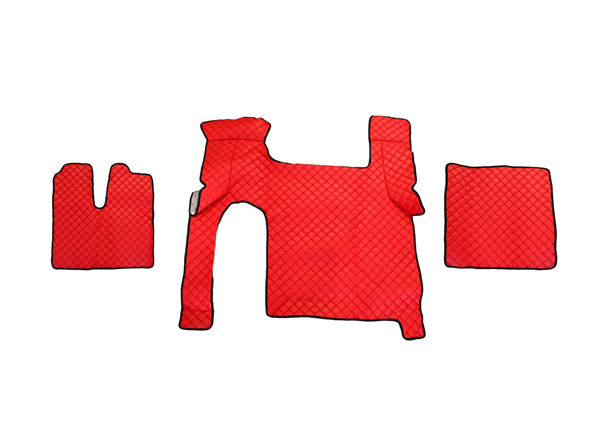 Δερμάτινα πατάκια δαπέδου – κατάλληλο για MAN TGX χειροκίνητο, δύο συρτάρια, 2018, κόκκινο