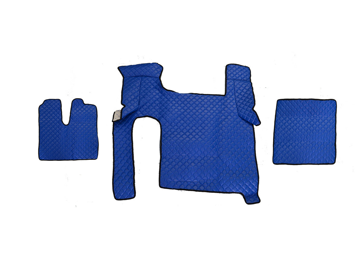 Δερμάτινα πατάκια δαπέδου – κατάλληλο για MAN TGX με χειροκίνητο κιβώτιο, δύο συρτάρια, 2018, μπλε