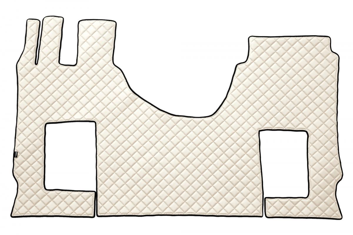 Tapis de sol beige en cuir synthétique (éco-cuir) – adapté pour Mercedes Actros MP4, siège droit à suspension pneumatique