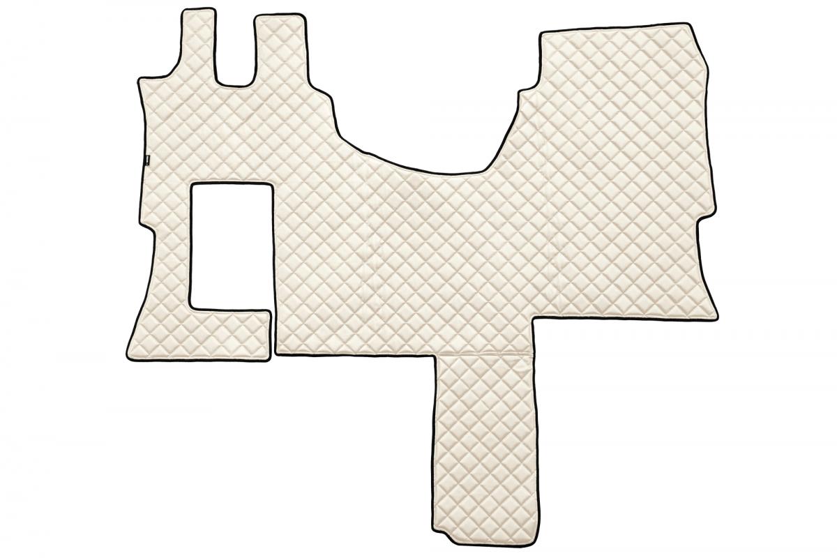 Tapis de sol beige en cuir synthétique (éco-cuir) – adapté pour Mercedes Actros MP4 cabine Solostar, 2011–2019