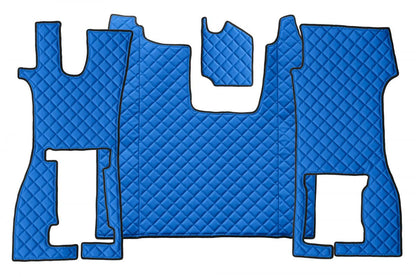 Jeu de tapis de sol en cuir synthétique (éco-cuir) – adapté pour Scania R avec siège passager rabattable, bleu, 2016–