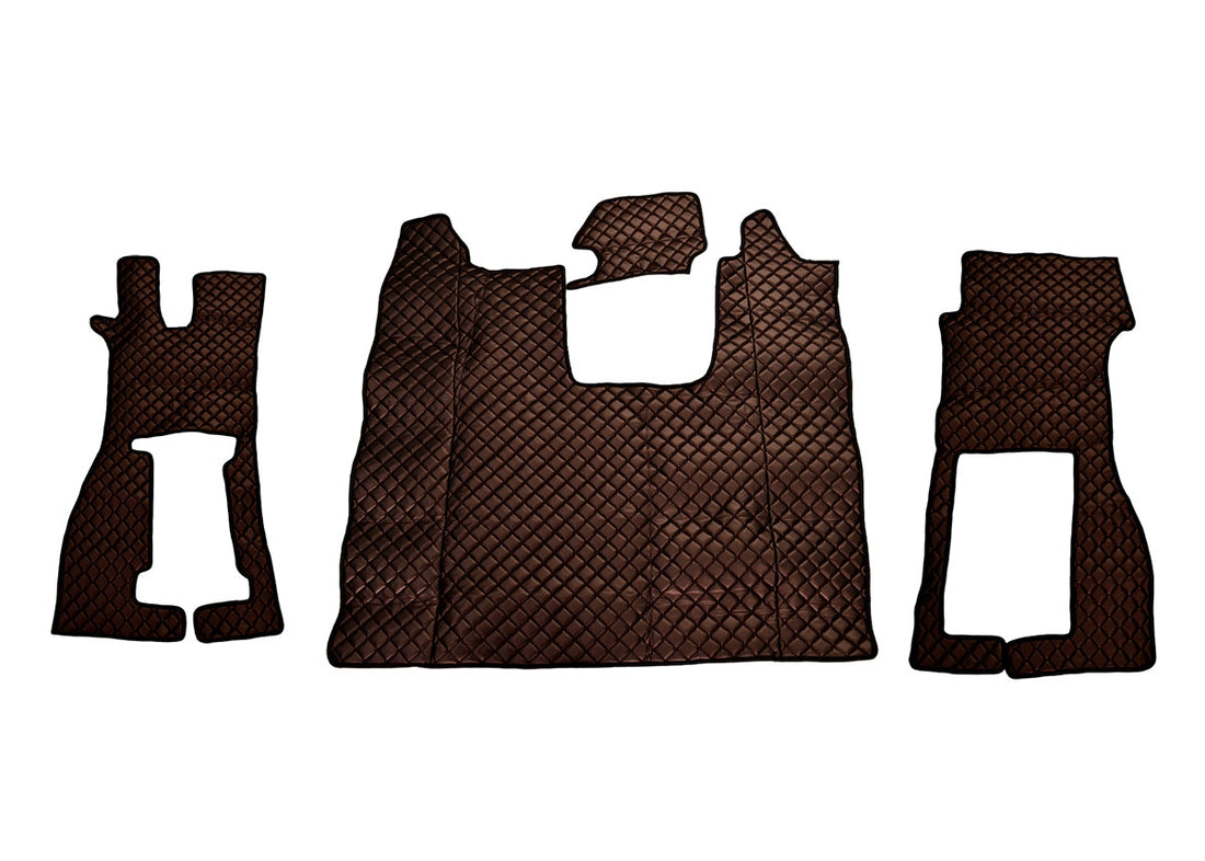 Δερμάτινα πατάκια δαπέδου – κατάλληλο για Scania R με αναρτώμενο κάθισμα συνοδηγού, μπρονζέ τεχνητό δέρμα (eco leather), έως 09/2016