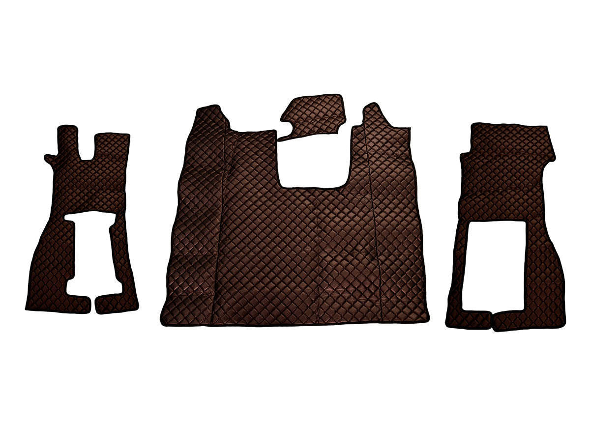 Tapis de sol en cuir – adapté pour Scania R siège passager suspendu, cuir synthétique bronze, jusqu’à 09/2016