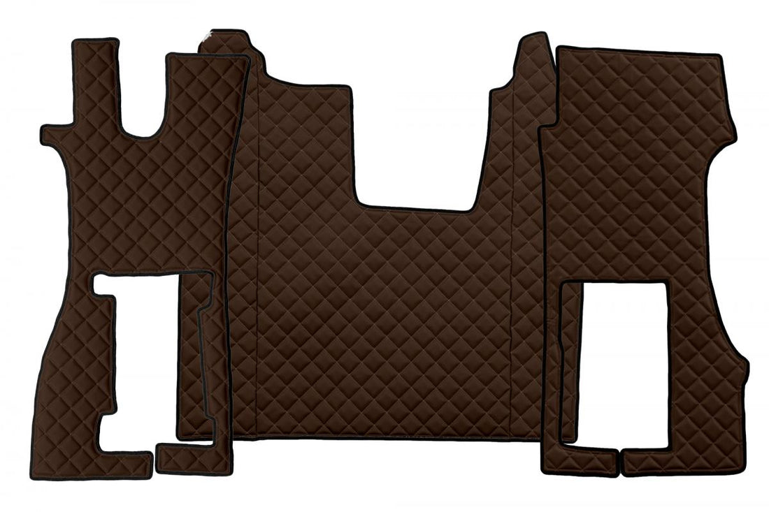 Jeu de tapis de sol en cuir synthétique (éco-cuir) marron – adapté pour siège passager avec suspension Scania R (à partir de 09/2016)