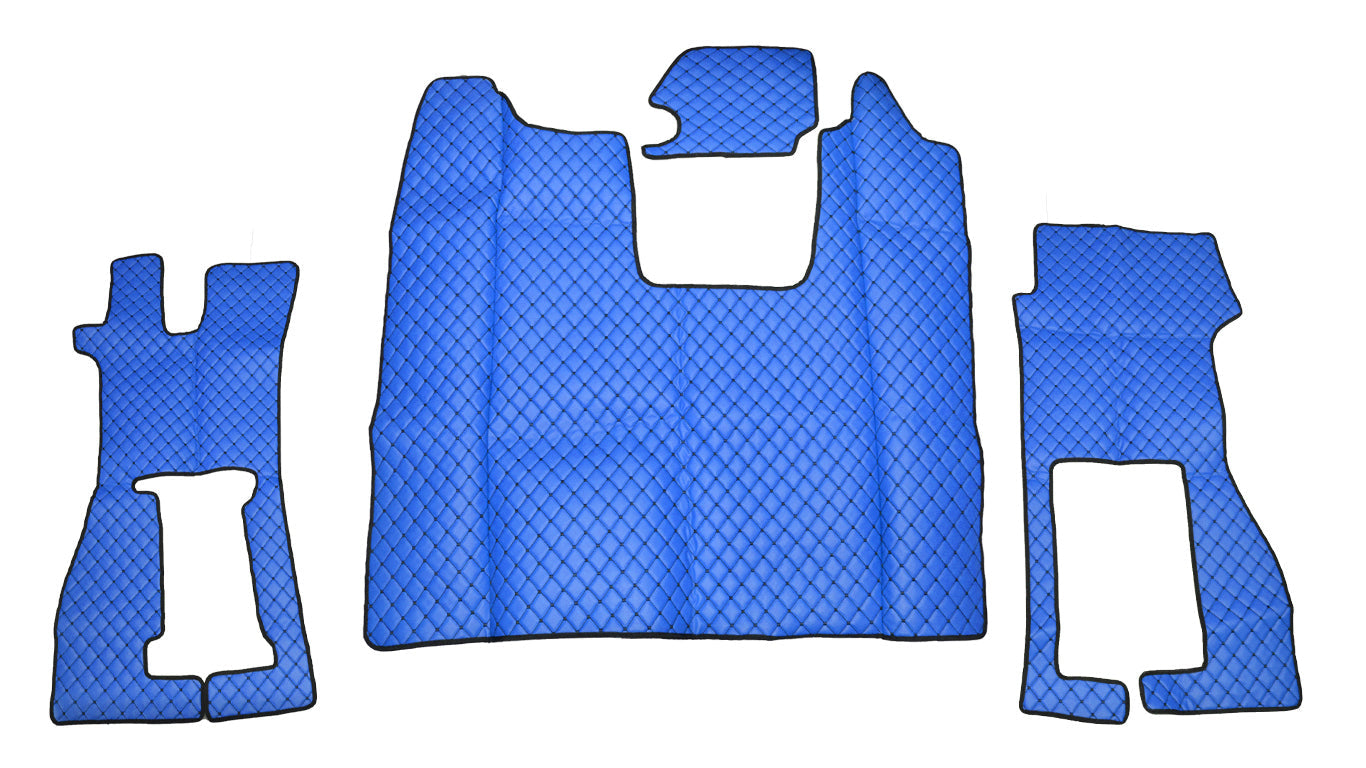 Tapis de sol en cuir – adapté pour siège passager à suspension Scania R 2016+, bleu