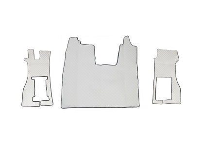 Jeu de tapis de sol en cuir – adapté pour siège passager suspendu Scania R, blanc, à partir de 2016