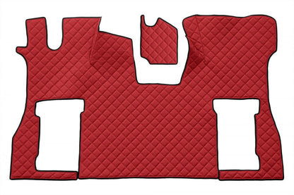 Jeu de tapis de sol en cuir – adapté pour Scania S Flat Floor, siège passager à suspension, rouge, 2016+
