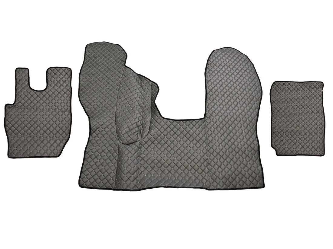 Jeu de tapis de sol en cuir synthétique gris foncé – adapté pour DAF CF Euro 6 boîte automatique (à partir de 2013)