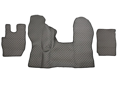 Jeu de tapis de sol en cuir gris foncé – jeu adapté pour DAF CF Euro 6 boîte automatique (à partir de 2013)