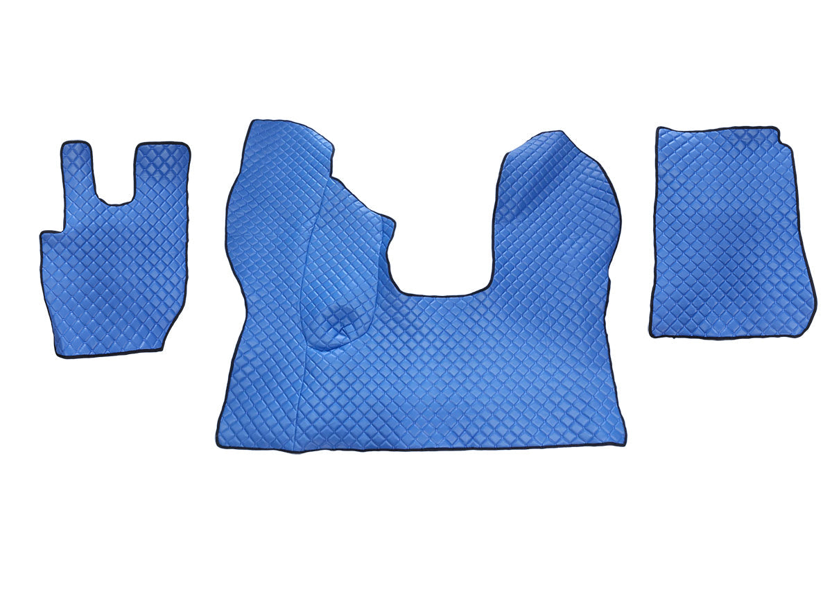 Jeu de tapis de sol en cuir – adapté pour DAF CF Euro 6 boîte automatique, bleu