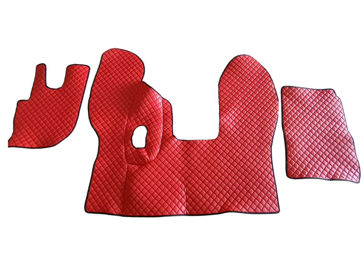 Tapis de sol en cuir rouge – adapté pour DAF CF Euro 6 boîte manuelle (à partir de 04/2013)