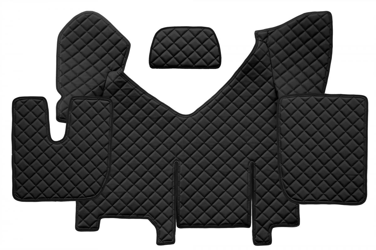 Δερμάτινα πατάκια δαπέδου – κατάλληλο για Iveco Stralis Hi-Way Automatic με ψυγείο, μαύρο, από το 2013