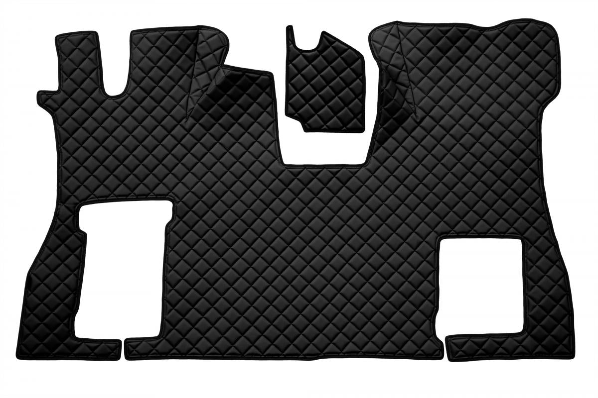 Leder-Fußmatten – geeignet für Scania S Flat Floor, klappbarer Beifahrersitz, Schwarz, 2016+