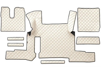 Jeu de tapis de sol en cuir synthétique (éco-cuir) adapté pour MAN TGX Automat Two Drawers (à partir de 2018), beige