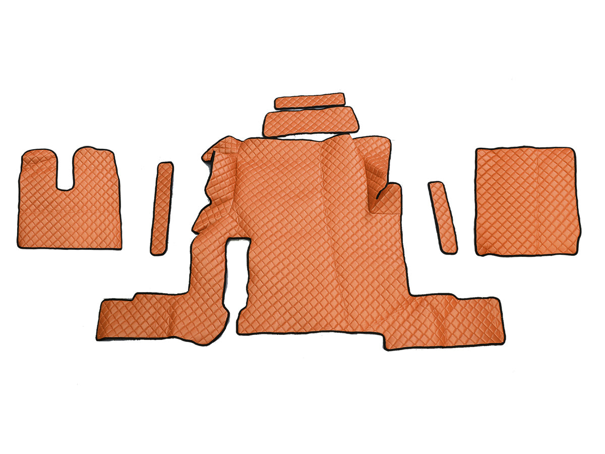 Tapis de sol en cuir adapté pour MAN TGX Boîte automatique – Un seul tiroir, marron, 2018+