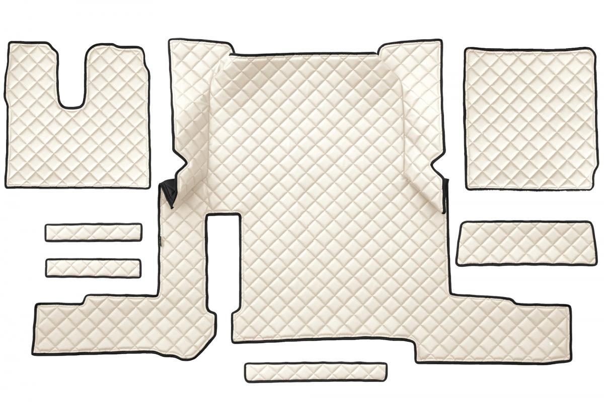 Tapis de sol beige en cuir synthétique (éco-cuir) – adapté pour MAN TGX Automat (Single Drawer) à partir de 2018