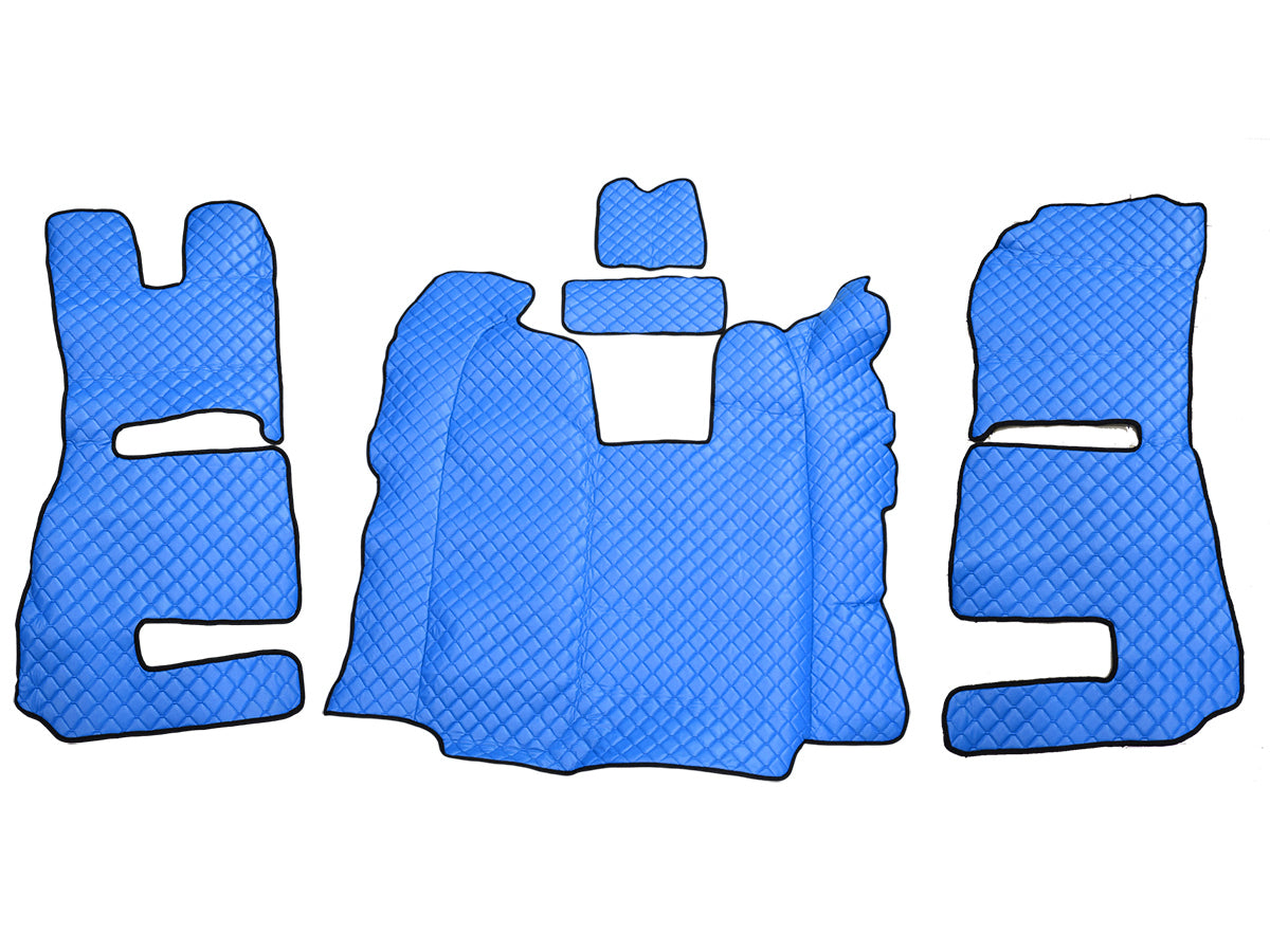 Tapis de sol en cuir – adapté pour Scania R sièges Recaro, siège pneumatique droit, bleu, 2013–2016