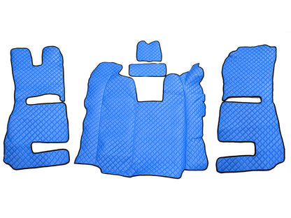 Tapis de sol en cuir – adapté pour Scania R sièges Recaro, siège pneumatique droit, bleu, 2013–2016