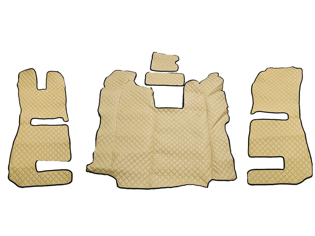 Tapis de sol beige en cuir – adapté pour Scania R sièges Recaro, siège droit à suspension pneumatique, 2013–2016