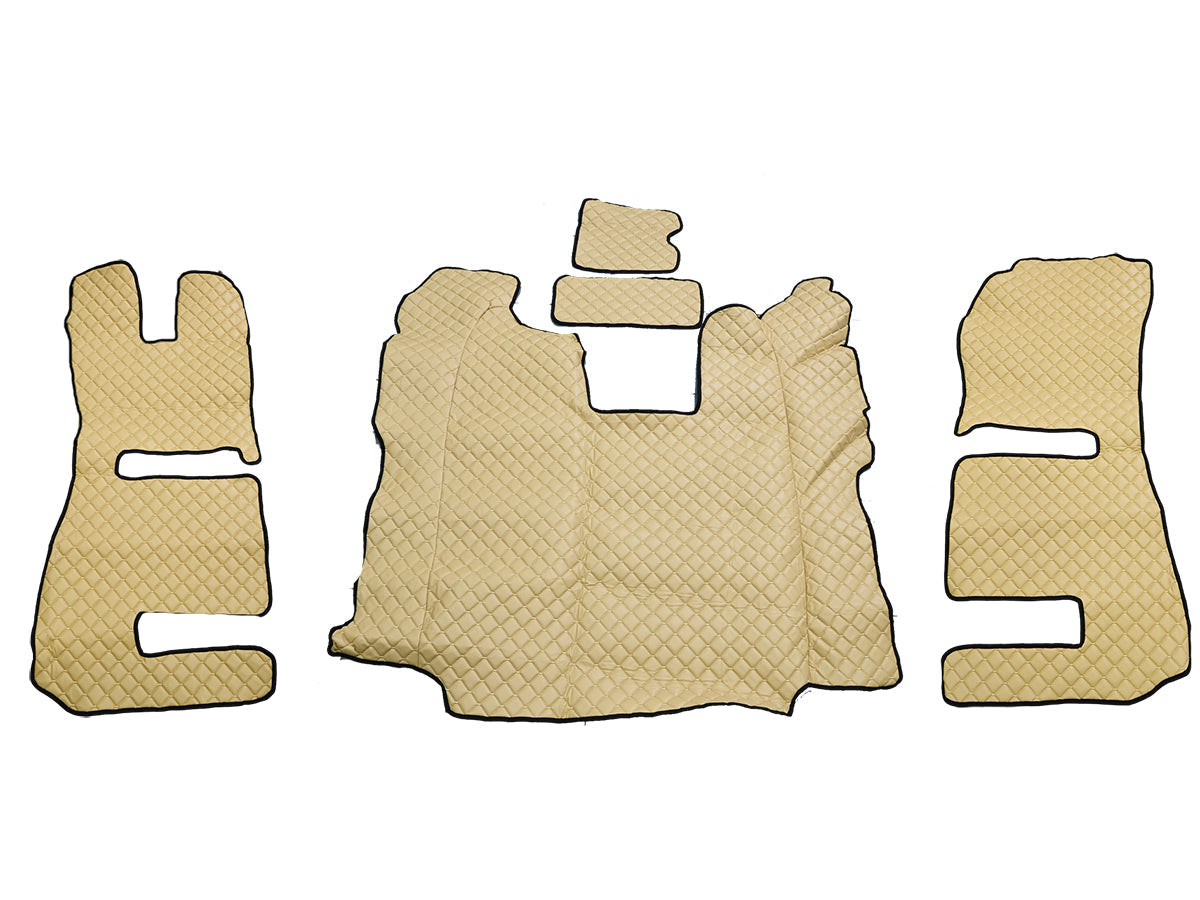 Μπεζ δερμάτινα πατάκια δαπέδου – κατάλληλο για Scania R με καθίσματα Recaro, δεξί αερανάρτηση καθίσματος, 2013–2016