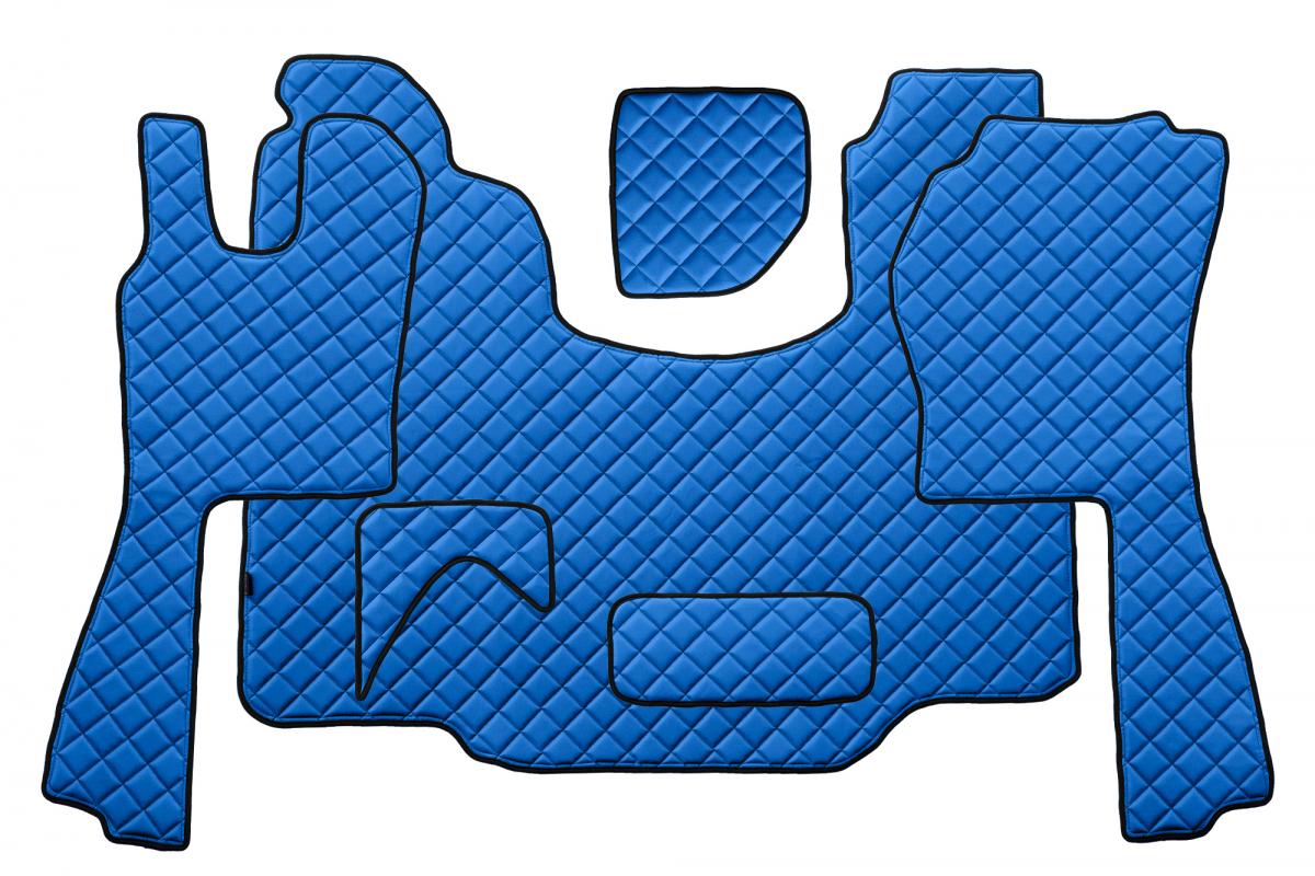 Tapis de sol en cuir – adapté pour Scania G boîte automatique 2005–2016, bleu