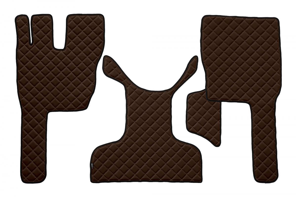 Tapis de sol marron en cuir synthétique (éco-cuir) – adapté pour Volvo FM4 (2013+)