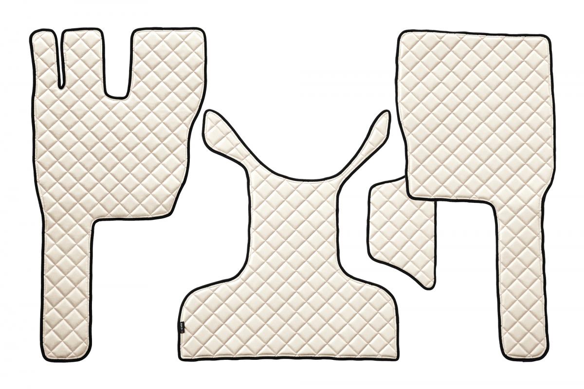 Tapis de sol beige en cuir synthétique (éco-cuir) – adaptés pour Volvo FM4 (2013+)