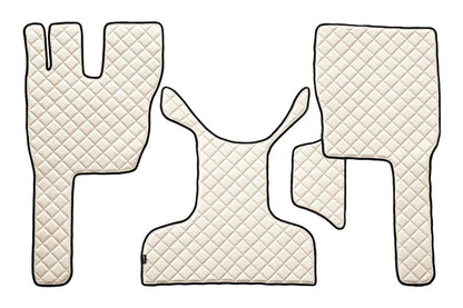 Tapis de sol beige en cuir synthétique (éco-cuir) – adaptés pour Volvo FM4 (2013+)
