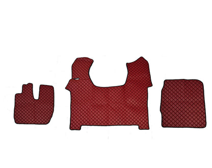 Tapis de sol en cuir – adapté pour Iveco Stralis S-Way 2019, bordeaux