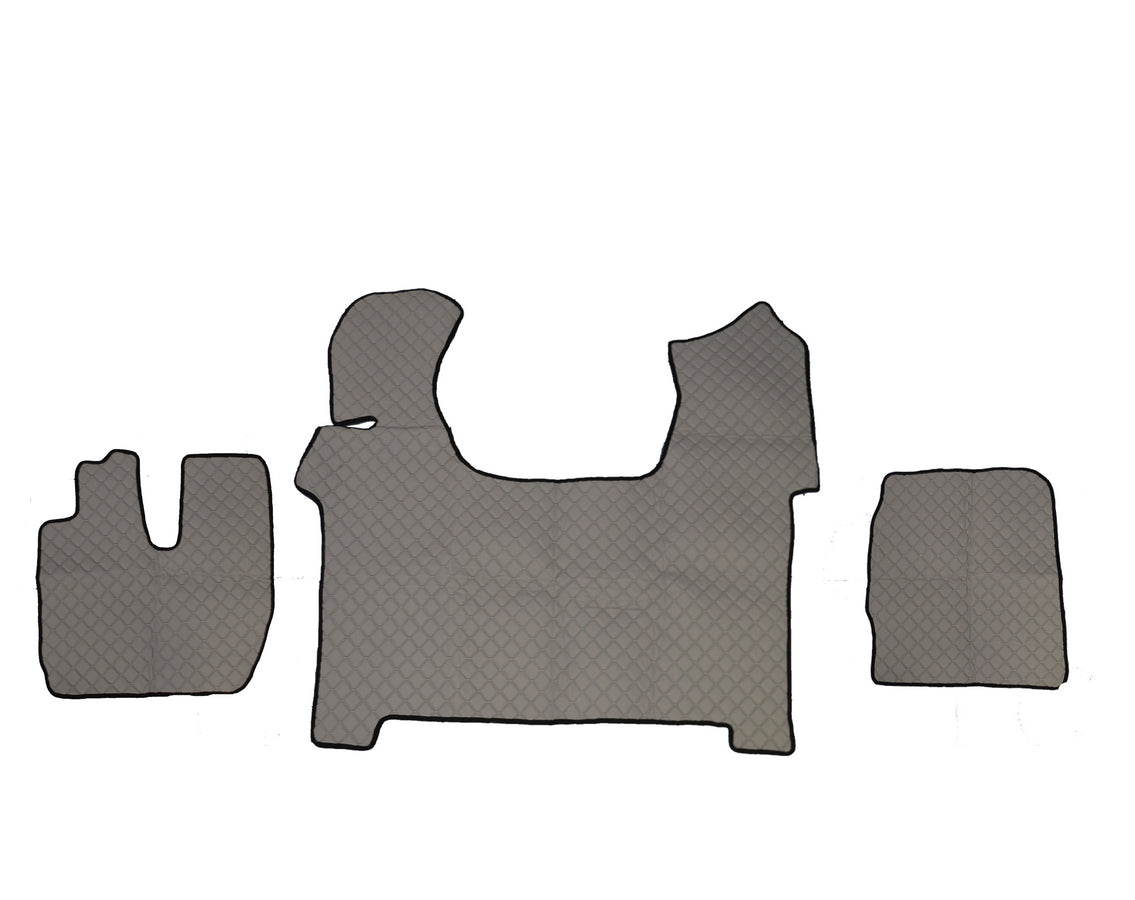 Tapis de sol en cuir – adapté pour Iveco Stralis S-Way 2019, gris