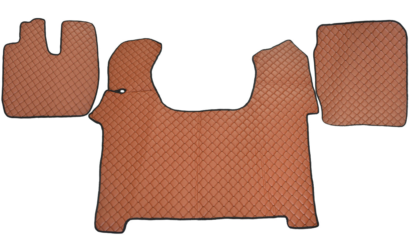 Tapis de sol marron en cuir synthétique (éco-cuir) – adapté pour Iveco Stralis S-Way à partir de 2019