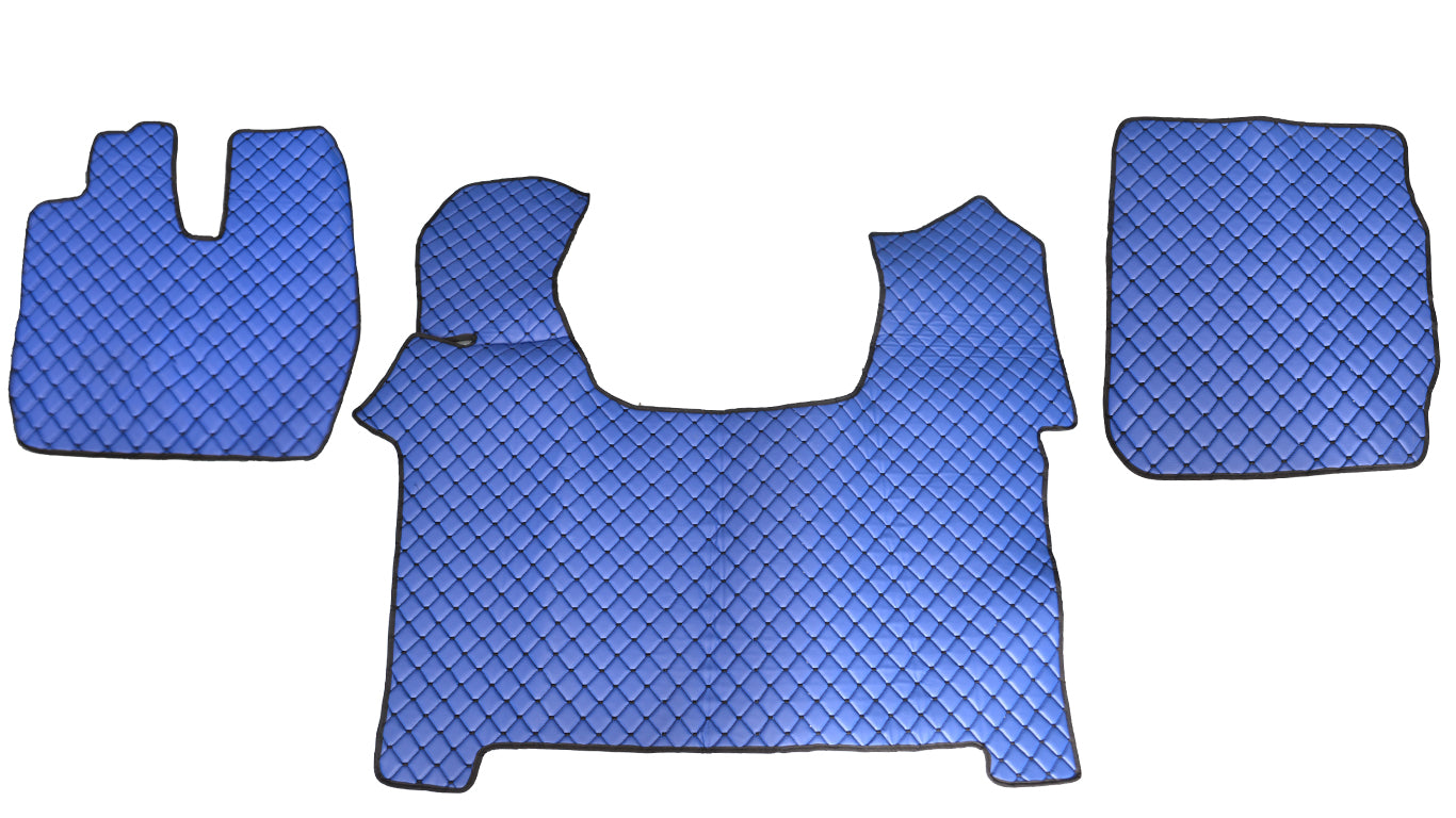 Tapis de sol en cuir – adaptés pour Iveco Stralis S-Way, bleu, à partir de 03.2019