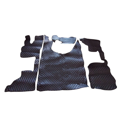 Tapis de sol en cuir – adapté pour DAF XG+ 10.2021-, noir avec surpiqûres bleues, siège passager pneumatique