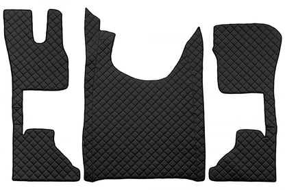 Tapis de sol en cuir synthétique (éco-cuir) noir – adapté pour DAF XG+ (à partir de 10.2021), siège passager pneumatique