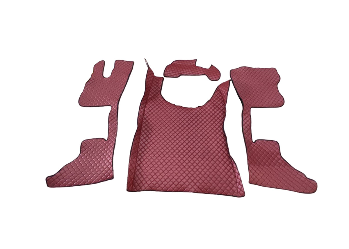 Tapis de sol bordeaux en cuir synthétique (éco-cuir) – adaptés pour DAF XG+ (à partir de 10.2021), siège passager suspendu