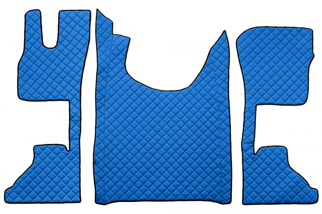 Tapis de sol bleu en cuir synthétique (éco-cuir) – adapté pour DAF XG+ (à partir de 10.2021), siège passager pneumatique